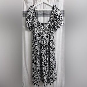 a new day Black and White Patterned Midi Dress